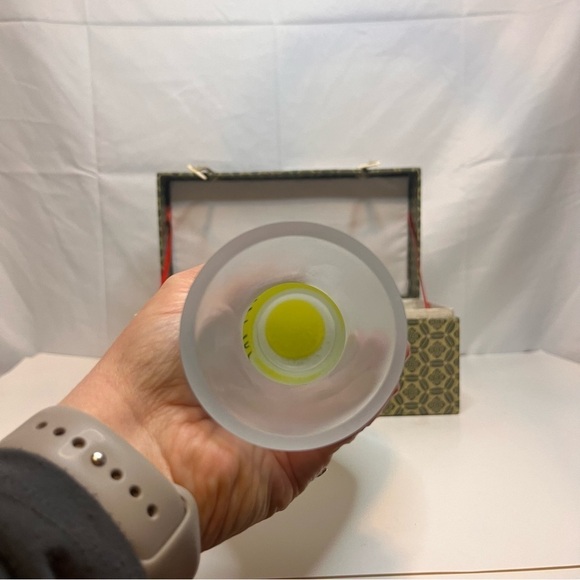 VINTAGE CUNJING Chinese Art Glass, Yellow Vase with Certificate, approx 9 1/2” - Picture 11 of 16